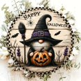 thumbnail image 4 of Letrero de madera con diseño de calabaza y brujo Fiudx para decoración de casas de Halloween, 4 of 5