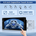 thumbnail image 2 of 6.9 Inch Wireless Carplay Car Stereo Single Din Touchscreen Car Radio, Android Auto Bluetooth Mirror Link FM Mic SWC, 2 of 7
