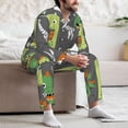 thumbnail image 7 of Naloa Cartoon Dinosaurs Men’s Pajamas Set - Long Sleeve Button Down Sleep Shirt and Pajama Bottoms Sleepwear Set-Large, 7 of 7