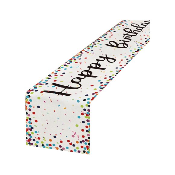 Camino de mesa colorido de feliz cumpleaños,reutilizable,decoración de mesa para fiestas de adultos,tela,decoración para comedor,cocina,celebraciones en interiores y exteriores.