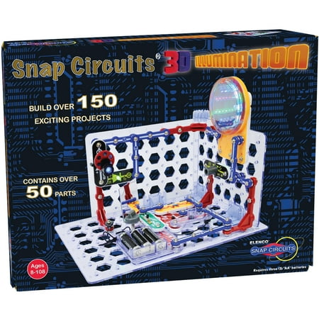 Snap Circuits 3D Illumination Electronics Exploration Kit | Over 150 STEM Projects | Full Color Project Manual | 50+ Snap Circuits Parts | STEM Educational Toys for Kids