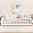 thumbnail image 4 of Leumius Twin Size Floor Bed with Built-in Book Rack and Door,Platform Bed for Boys Girls White, 4 of 9