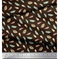 thumbnail image 2 of Soimoi Brown Cotton Duck Fabric Artistic Feather Printed Craft Fabric by the Yard 56 Inch Wide, 2 of 3