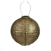 Esschert Design Round LED Lighted Bazaar Lantern - 17.5" - Gold