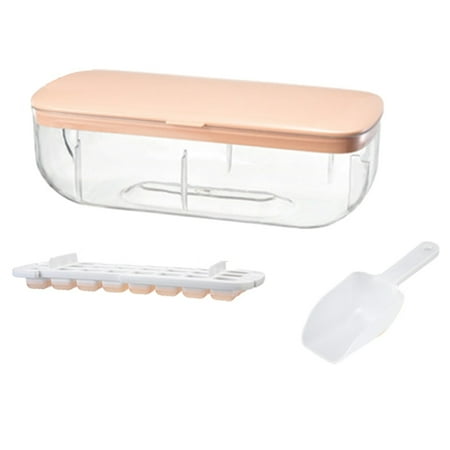 

Single-Layer Ice Tray Maker Box Mould with Container Bowl and Shovel Ice Ball Maker Easy Demould(Pink)
