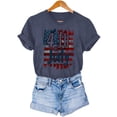 thumbnail image 7 of Women's T-shirts Short Sleeves Round Neck Simple Graphic Pattern Lightweight Soft Tops T-shirts for Independence Day Fourth of July Women's Beach Outfits Ship in 2 Days, 7 of 7