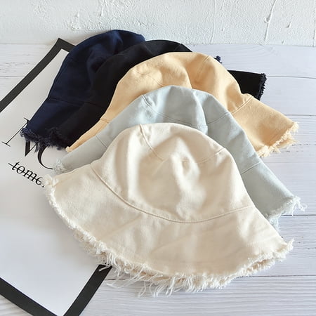 

Farfi Sunhat Sunshade Foldable Women Retro Fisherman Hat Woven Cap for Party