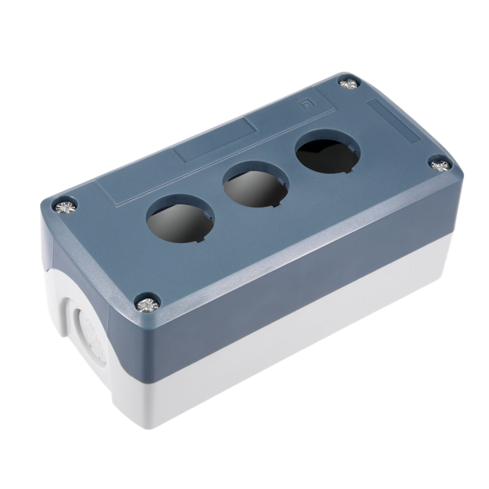 Push Button Switch Station Box 22mm 3 Button Hole Waterproof Gray and White