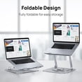 thumbnail image 5 of Support pour Ordinateur Portable pour Bureau, Support d'Ordinateur Réglable avec Base Rotative à 360°, Rehausseur Ergonomique pour Travail Collaboratif, Support Pliable et Portable, Convient à Tous les Ordinateurs Portables de 10-17 Pouces, 5 of 5
