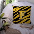 thumbnail image 3 of Letter F Initial Tiger Stripe - Black Gold  Fabric Decorative Pillow, 3 of 4
