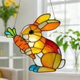 thumbnail image 7 of Easter Bunny Decor Rabbits Acrylic Style Window Hanging, Spring Farmhouse Home Garden Decor, Lightweight Bunny Farm Ornament, Festive Easter Window Accent Gift for Home, 7.87in, E, 7 of 7