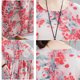 thumbnail image 4 of Vestido de lino de algodón para mujer Bolsillos con estampado floral Media pantorrilla O-cuello suel Meterk 2, 4 of 7