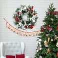 thumbnail image 6 of LHWEN Handmade Christmas Berry Wreath 32cm Rustic Flocked Floral Front Door Decoration with Mixed Decorations for Indoor Outdoor Holiday Decor, 6 of 7
