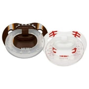 NUK Sports Classic Silicone 2-Pack Pacifier, Baseball/Football, 0-6 Months