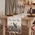 thumbnail image 2 of Table Runners 90 Inches Long Dress Scarves, Rabbits Pine Cone Farmhouse Coffee/Dining/Kitchen Table Runner for Living Room, Sweet Home Texture Rustic Leaf Retro Beige 13x90 Inch, 2 of 9