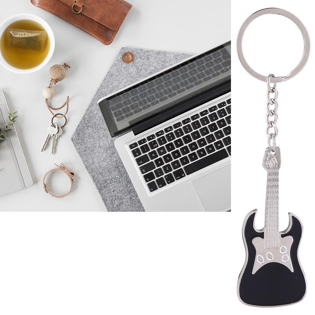 6pcs Mini Guitar Pendant Key Ring Chain Keyring Keychain Purse Bag Decoration