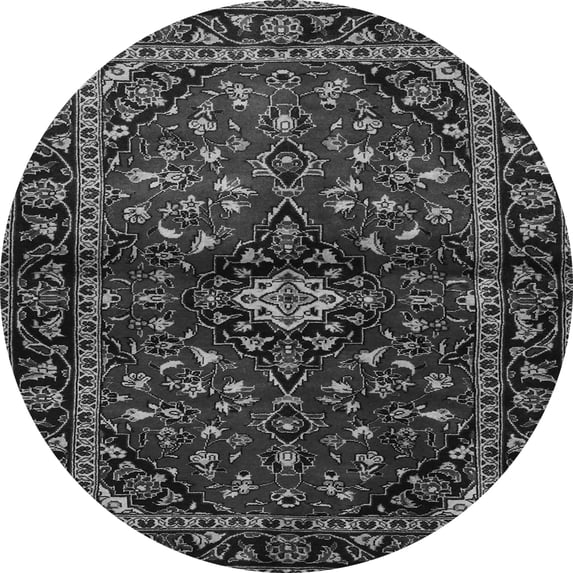 Ahgly Company Indoor Round Persian Gray Traditional Area Rugs, 8' Round