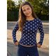thumbnail image 2 of Blusas de mujer de otoño, manga larga, cuello redondo, estampado de lunares, estilo casual y corte ajustado, ideales para salir., 2 of 6