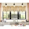 thumbnail image 2 of Gorgeous Home Linen 1Pc Wave Gold Honey Waterfall Valance with Tassels Faux Silk Rod Pocket Semi Sheer Dressing Window 55" wide X 18" long for kitchen décor, 2 of 5
