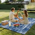 thumbnail image 4 of Navy Blue Coastal Outdoor Rug for Patio/Deck/Porch, Non-Slip Large Area Rug 5 x 7 Ft, Summer Beach Nautical Starfish Coral Vintage Indoor Outdoor Rugs Washable Area Rugs, Camping Rug Carpet Runner, 4 of 8