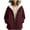 Wine, variant on Cilsoka Womens Plus Size Winter Coats Fashion Warm Sherpa Fleece Lined Jackets Hooded Parka with Pockets Button Coats Outerwear