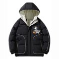 thumbnail image 4 of Odeerbi Teen Boys Girls Hooded Puffer Jacket Halloween Skeleton Winter Coats Thermal Padded Coat Down Jacket Warm Clothes 5-16 Years Kids Long Sleeve Outerwear Heavy Coat Black, 4 of 5