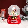 thumbnail image 5 of Christmas Snow Globe with Lights & Music - Resin Base Holiday Decor for Kids, Santa Claus & Snowman, Battery Operated Festive Tabletop Decoration Gift, 5 of 6