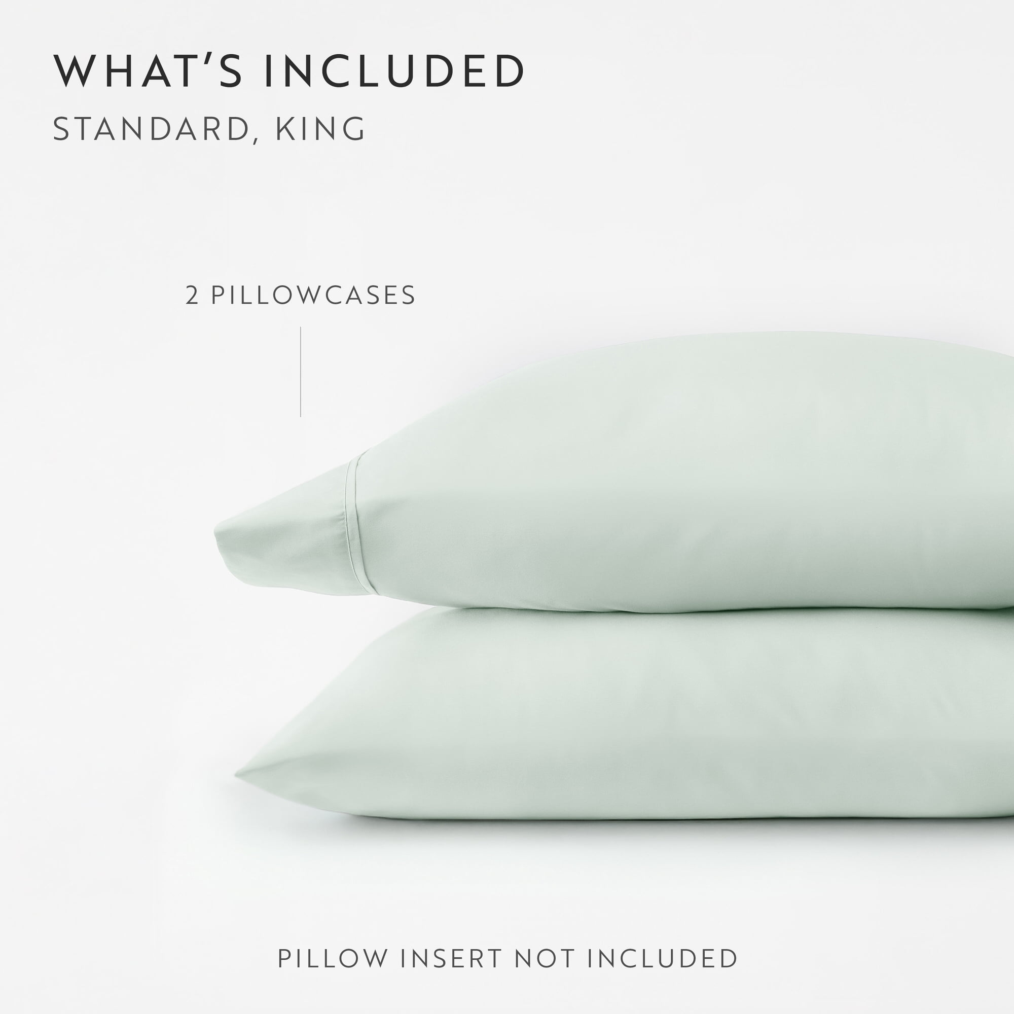 Noble Linens 2 Piece Pillow Case Set, Mint, King