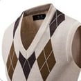 thumbnail image 5 of Men's Argyle Sweater Vest - V Neck Sleeveless Casual Slim Fit Pullover Knitwear Waistcoat, 5 of 7