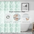 thumbnail image 3 of Light Green Geometric Shower Curtain, Waterproof Design and Polyester, Quick-Drying, Weighted Hem, Green Fabric Shower Curtains Set for Bathroom W 72 x H 72, Machine Washable with 12 Hooks, 3 of 6
