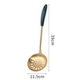 thumbnail image 2 of Stainless steel kitchenware set household cooking spatula colander frying spatula green gold, 2 of 5
