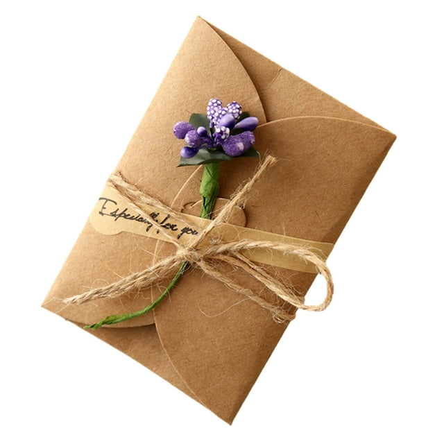 Birdeem 1Pcs Birthday Invitation Card Birthday Cards Kraft Paper Card Mother's Day Gift Card Flower Cards Blessing Card Wedding Cards Party Card Flowers Greeting Card
