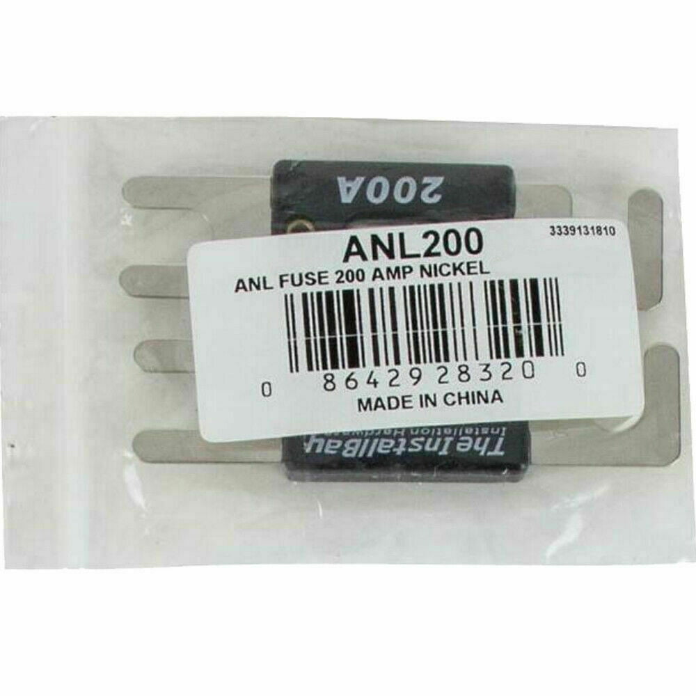 High Quality 1/0/4/8 Gauge ANL Fuse Holder + 2 Pack Nickel 200 Amp 200A Fuse