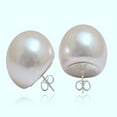 thumbnail image 5 of Femme Jam 925 Sterling Silver Big Size 30mm Round Button Pearls Statement Studs Earrings | Big Pearl Earrings, 5 of 8