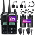 thumbnail image 1 of Radio BaoFeng UV-82 de alta potencia, radioaficionado, radio bidireccional, walkie talkies con auricular, altavoz portátil, micrófono y cable de programación (paquete de 2, negro), 1 of 9