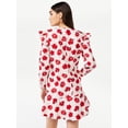 thumbnail image 3 of Free Assembly Women's Button Shoulder Mini Dress with Long Sleeves, 3 of 6