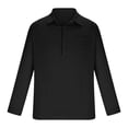thumbnail image 4 of Birdeem Mens Casual Solid Color V-Neck Collar Long Sleeve Pullover Blouse Tops, 4 of 12