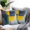 thumbnail image 2 of Abstract Color Block Outdoor Pillow Covers Pack of 2 Yellow Block Gradient Black Waterproof Throw Pillow Covers Decorative Cushion Cases for Patio Garden Tent Balcony Couch 20x20 inch, 2 of 8