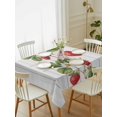 thumbnail image 2 of Strawberry Rectangle Tablecloth, Vintage Green Botanical Spring Floral Waterproof & StainResistant Tablecloth, Washable Oil-proof Table Cover for Dining/Party/Wedding/Camping/Buffet 60x84 In, 2 of 9