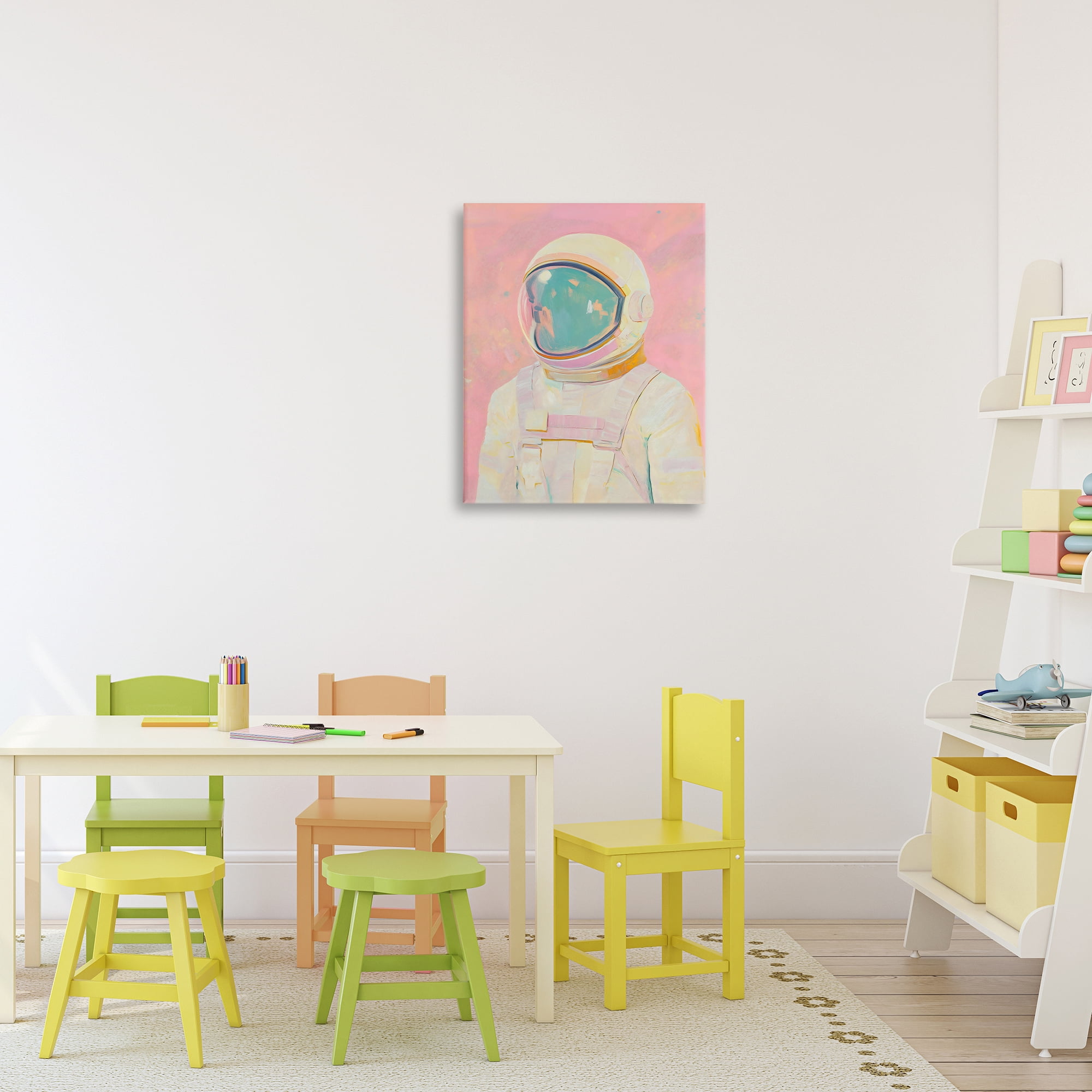 Stupell Industries Astronaut Portrait in Pink Dream Canvas Wall Art, design by The Prints Vibe