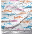 thumbnail image 1 of Soimoi Cotton Jersey Fabric Bubbles & Fish Ocean Print Sewing Fabric Yard 58 Inch Wide, 1 of 3