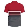 thumbnail image 4 of COSFO Striped Men's Polo Shirts Short Sleeve Mesh Summer Graphic Tees Slim Fit Moisture Wicking Collared Pullover Performance Tops, 4 of 6