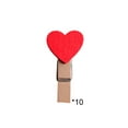 thumbnail image 2 of Clips de pared para fotos de madera con forma de corazón en forma de corazón del Día de San Valentín | Pinzas decorativas de colores rosas, morados, negros, rojos | Conjunto de 10 | 3,7x2cm, 2 of 6