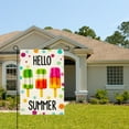 thumbnail image 2 of AMHNF Hello Summer Ice Cream Polka Dot Linen Garden Flag for Spring Summer Home Outdoor Garden Yard Door Decor 12x18 inch, 2 of 5