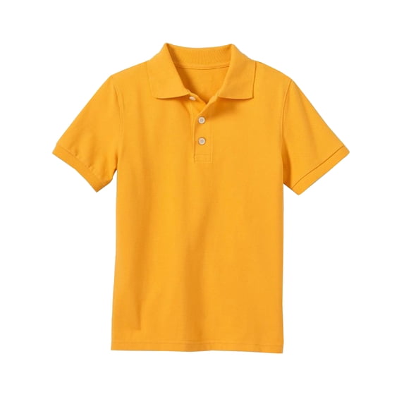 Boys School Uniform Short Sleeve Pique Polo Shirt (XS-2XL)