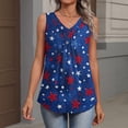 thumbnail image 5 of 250th Anniversary Tank Tops for Women 2026 - Patriotic V-Neck Sleeveless Tees - 1776-2026 USA Flag Star Print Casual Summer Blouse Blue L, 5 of 6