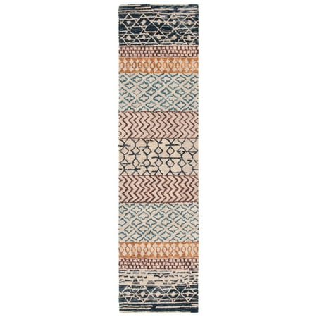 SAFAVIEH Capri CPR502A Handmade Ivory / Charcoal Rug 2ft 3in x 9ft 