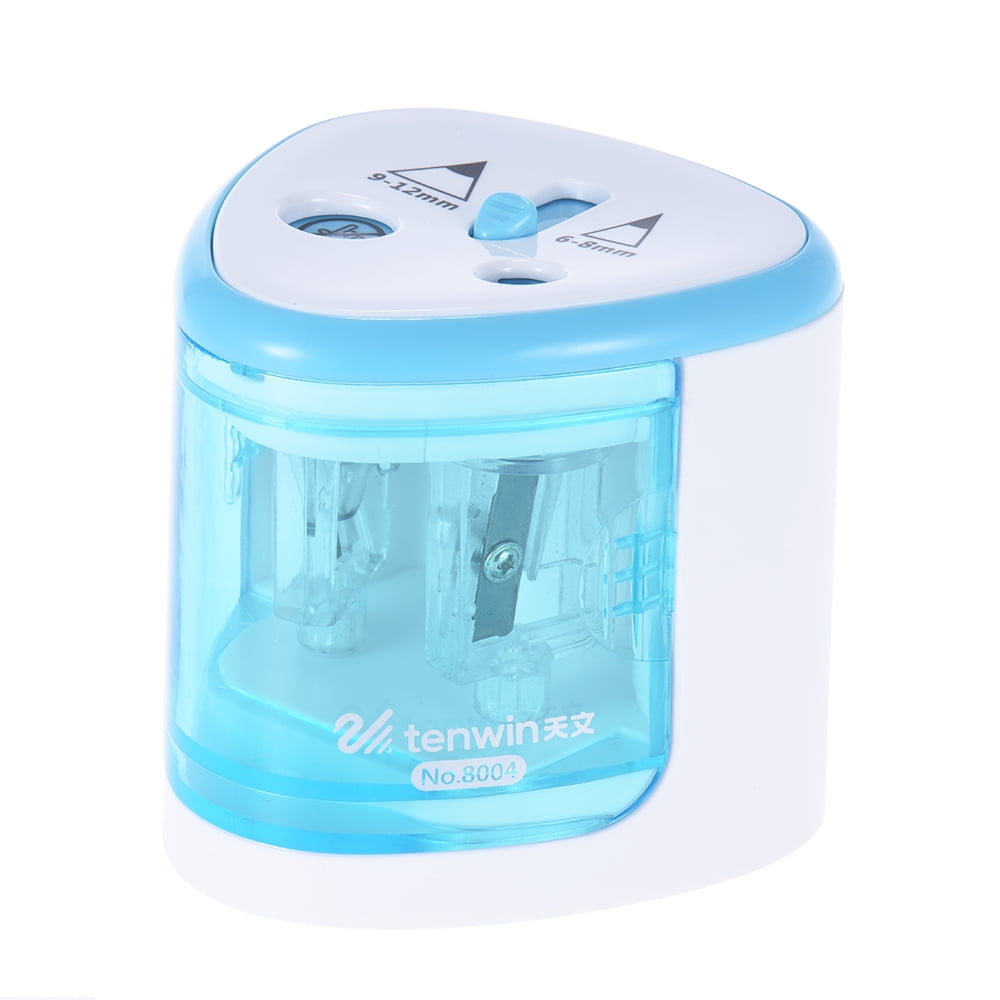 Jakar Blue Electric Double Hole Pencil Sharpener Colour Desktop Battery Or Main Operated AA Batteries Not Included