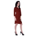 thumbnail image 3 of Moomaya Full Sleeves Gathered Dress w/ Ruffle Waist Casual Flowy Swing Dresses, 3 of 7