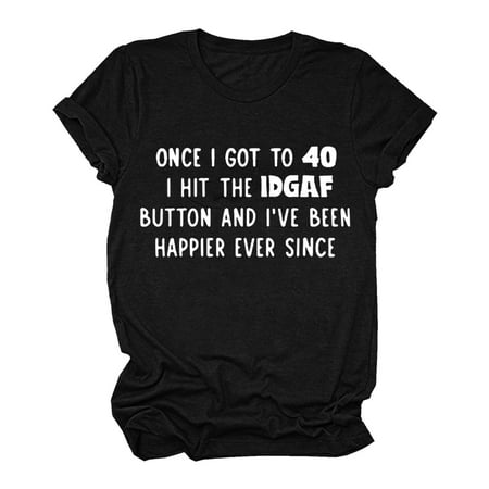 

Fashion Women s Round Neck Shirt Tees Short Sleeve T Shirt Letter Printing Shirt Tops Blouse Loose Corset Tops for Women Black XXL